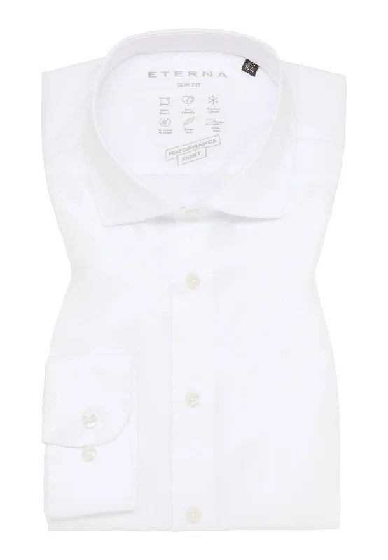 'Performance Shirt' in White - Slim Fit Dress Shirt with Kent Collar by Eterna 1863