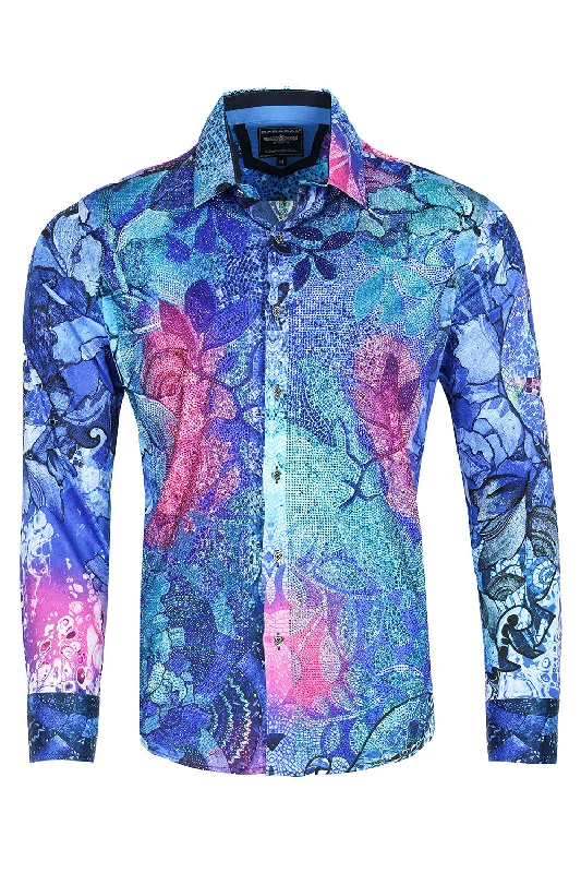 Roma Peacock Rhinestone Long Sleeve Shirt