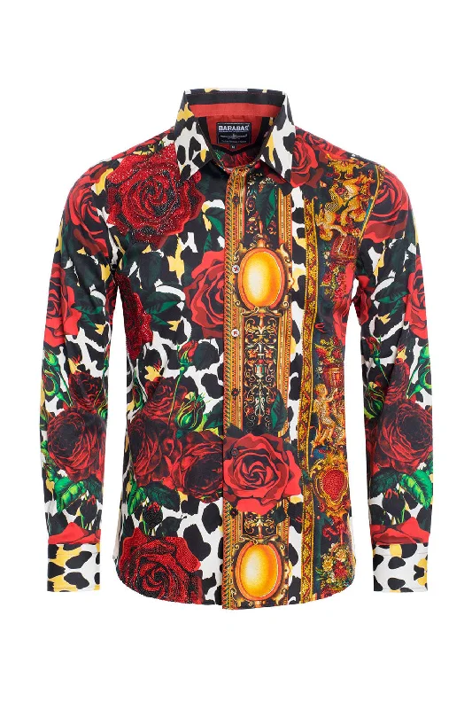 ROSES AND THORNS Rhinestone Long Sleeve Shirt