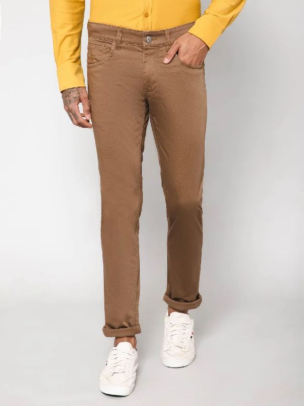 Men's Casual Flat front Khaki  Trousers