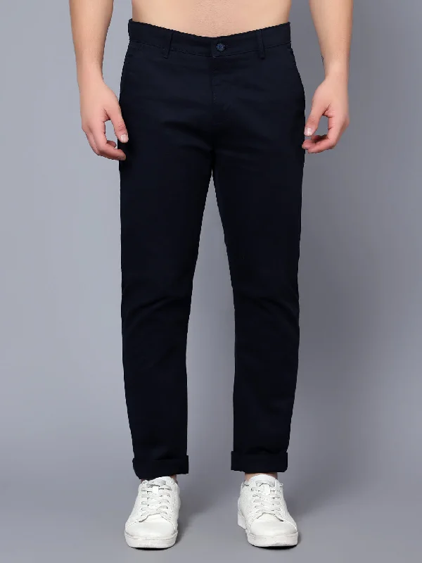 Men's Casual Flat front Navy Blue  Trousers Dapper Men's Bow Dapper Men's Bow