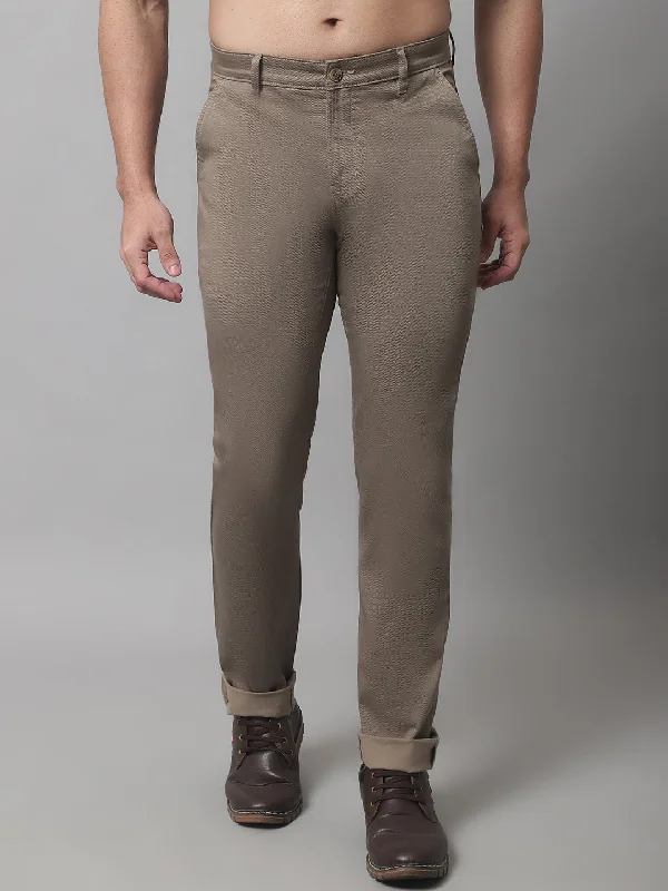 Men's Casual Flat front Khaki  Trousers Trendy Men's Scandinavian Trendy Men's Scandinavian