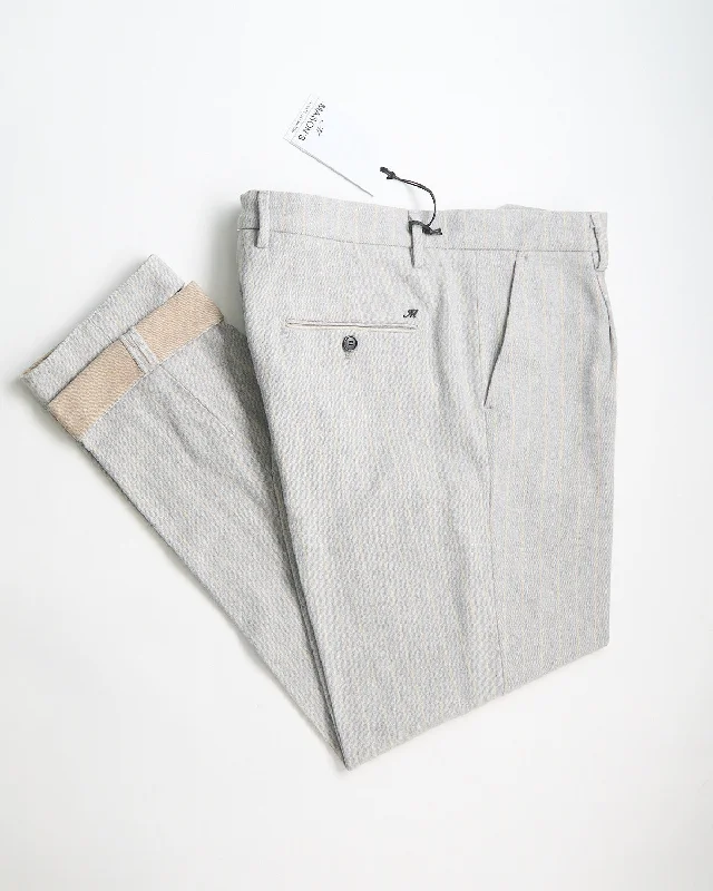 'Boston' Relaxed Silhouette Stripe Brushed Twill Casual Pants