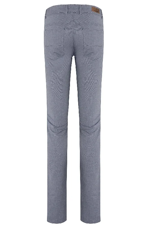 Slim Fit 5 Pocket Low Waist Unpleated Cotton Light Gray Casual Pants, Blue D. Lumberjack Lumberjack