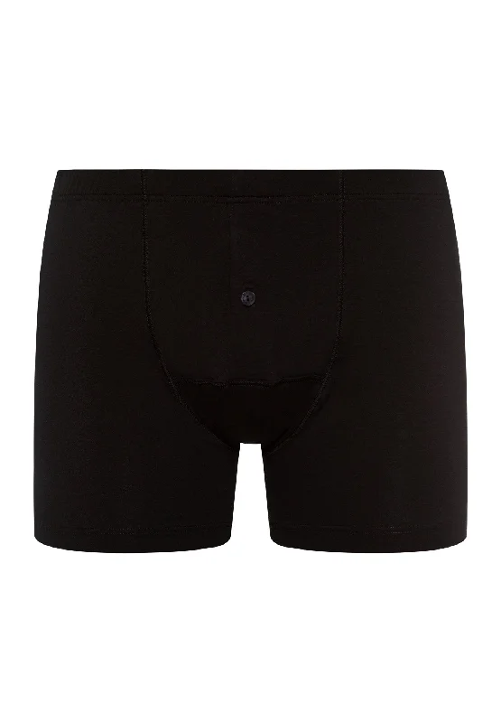 Cotton Sensation Long Leg Boxer Brief With Fly | Black 73063-199