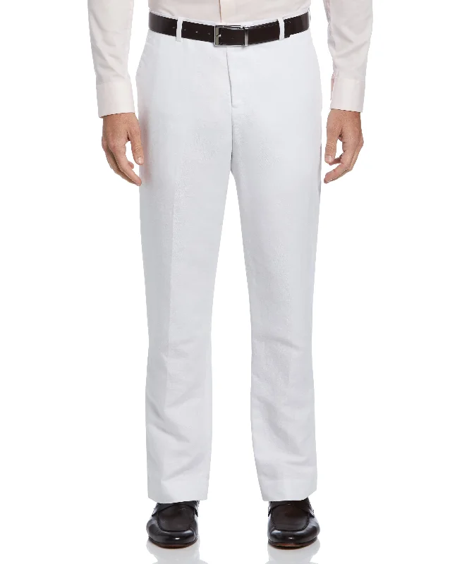 Bright White Linen Suit Pant