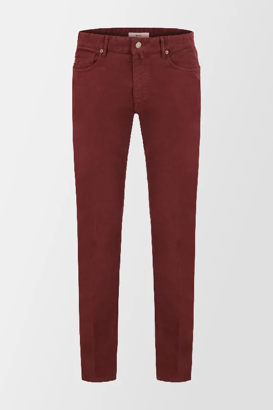 Incotex Burgundy Casual Trousers