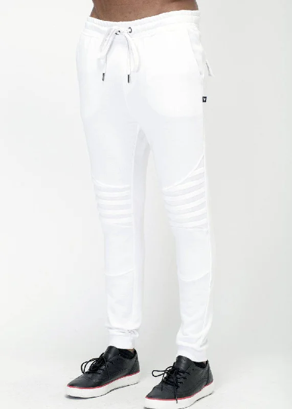 Konus Men's Biker Style Joggers in White