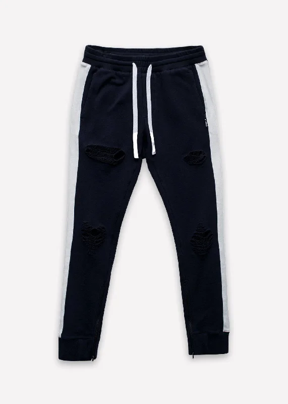 Konus Men's Side Strip French Terry Joggers in Navy Sporty Men's Tennis Sporty Men's Tennis