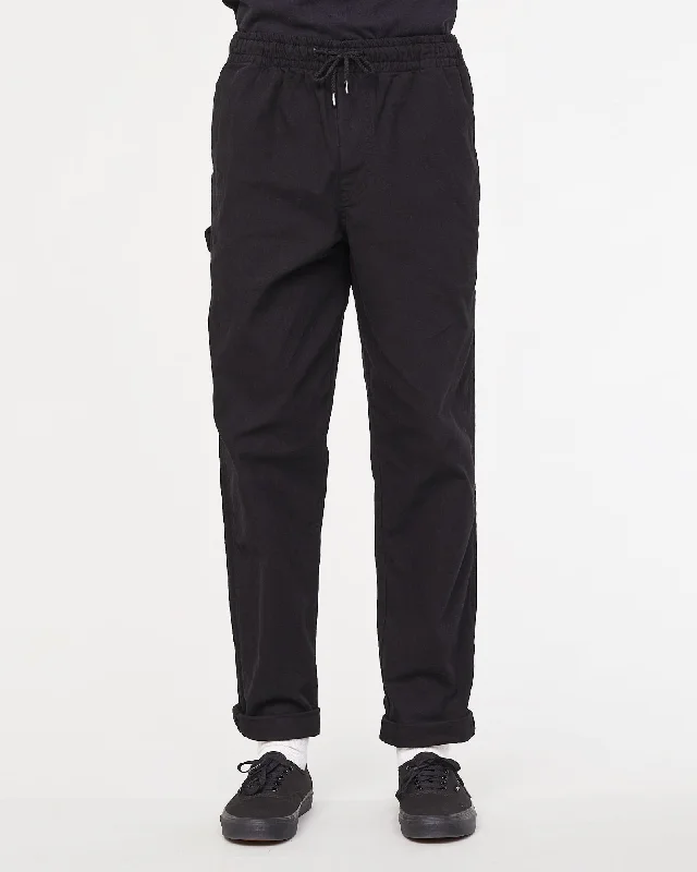 Gonz Pants Herringbone Cotton Black