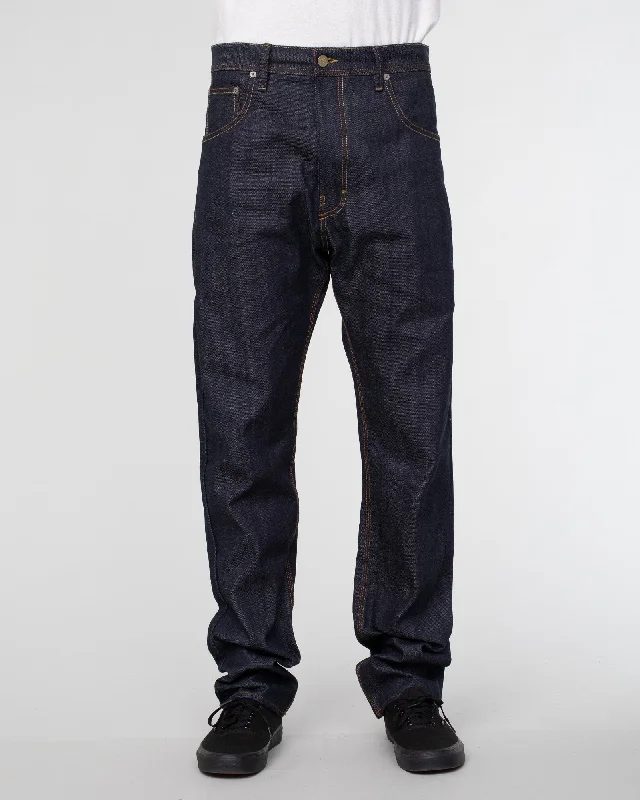 FIT 73 Loose Tapered Selvedge Denim L34 Unique Men's Patch Unique Men's Patch