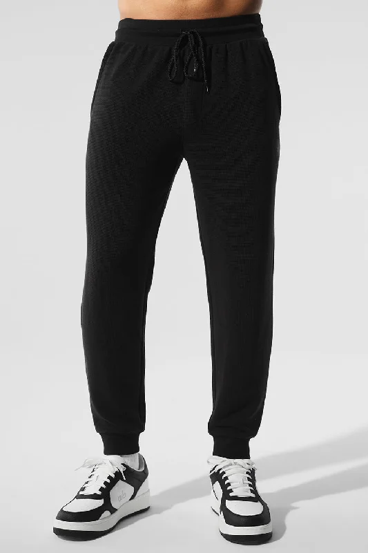 Micro Waffle Fast Break Jogger - Black