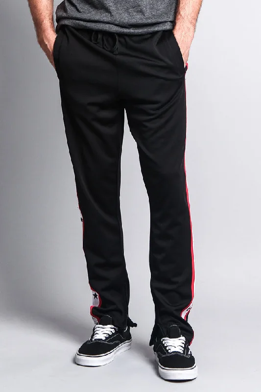 Men's Slim Fit Star Stripe Track Pants