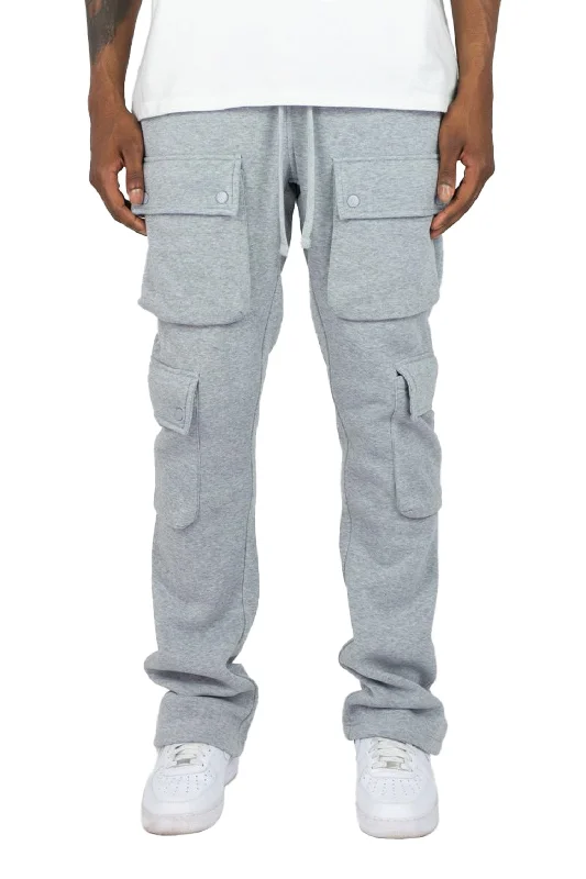 Men's Stacked Cargo Fleece Flared Sweat Pants