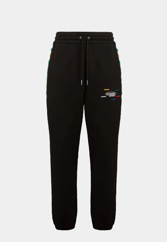 Missoni Milano Sport Flag Joggers - Black Monochromatic Office Style Monochromatic Office Style