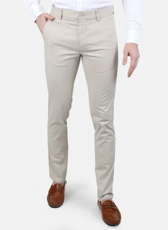 Men Beige Regular Fit Trouser British Gentleman Style British Gentleman Style