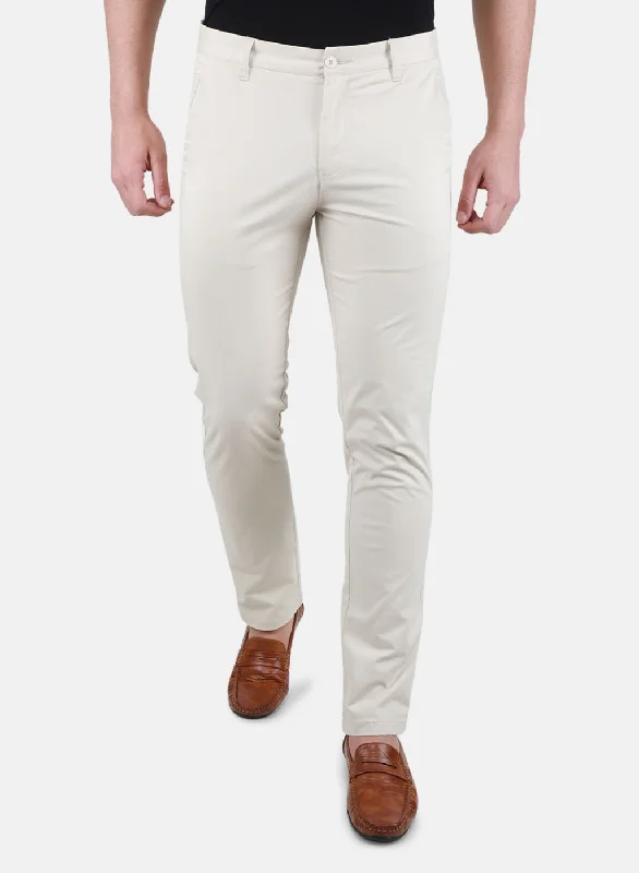 Men Beige Regular Fit Trouser Minimalist Men's Casual  Minimalist Men's Casual 