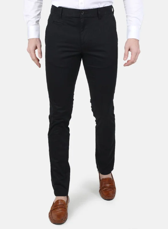 Men Black Regular Fit Trouser