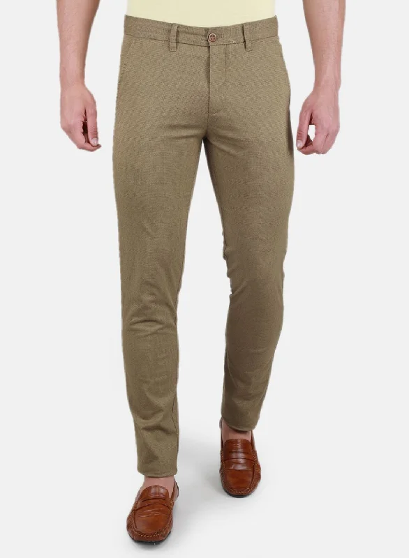 Men Khaki Regular Fit Trouser