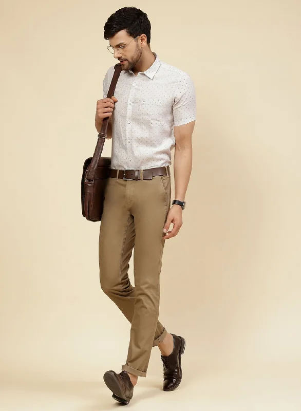 Men Khaki Regular Fit Trouser