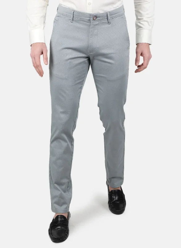 Men Light Blue Regular Fit Trouser