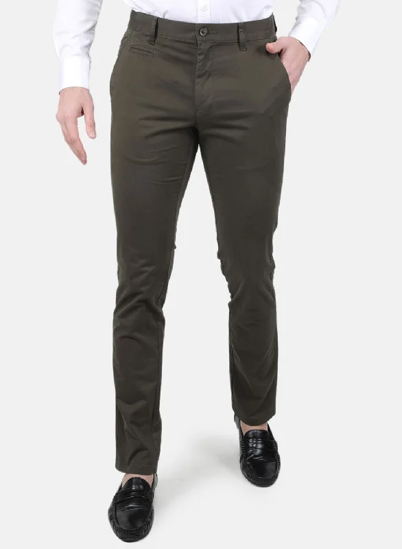 Men Olive Regular Fit Trouser Sporty Men's Athleisure  Sporty Men's Athleisure 