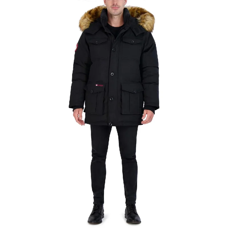 Canada Weather Gear Parka Coat for Men-Insulated Winter Jacket w/ Faux Fur Hood