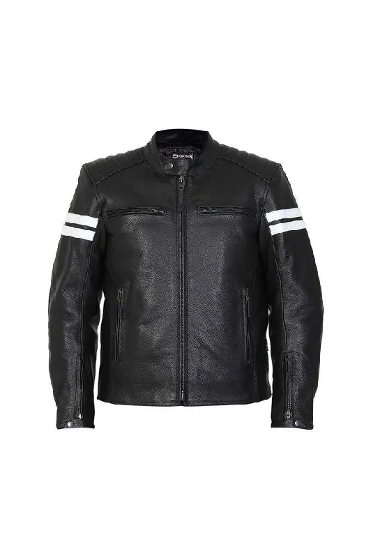 Huron Men’s Black Leather Motorcycle Jacket