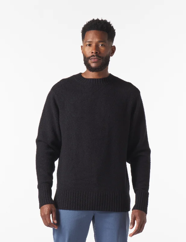 Knit Up Crew Neck Sweater: Black