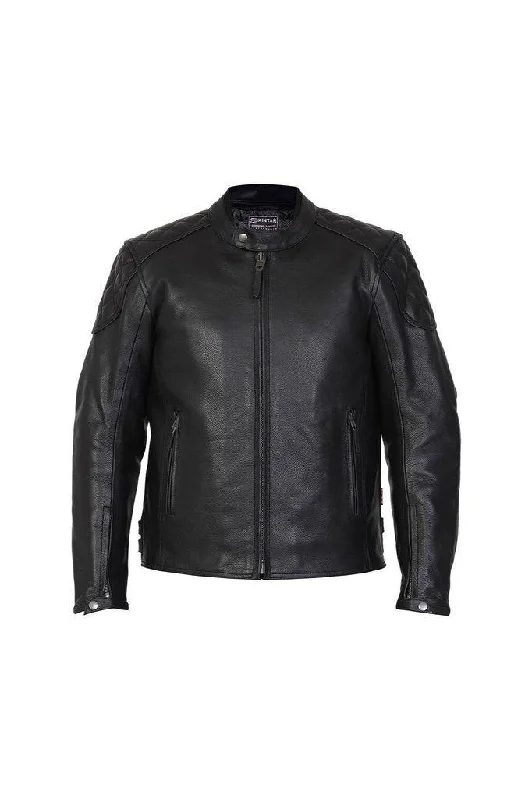 Macau Men’s Black Leather Motorcycle Jacket