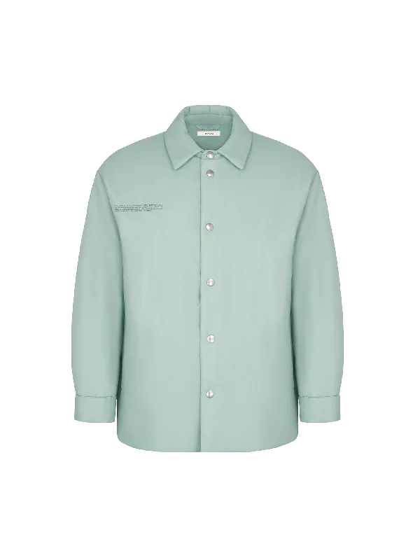 Mens Flower-Warmth Padded Overshirt—Eucalyptus Blue