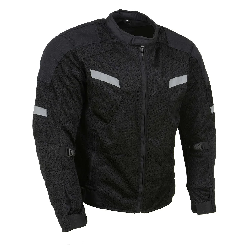 Milwaukee Leather MPM1792 Men's Black CE Armored Textile Motorcycle Jacket- All Season Biker Jacket