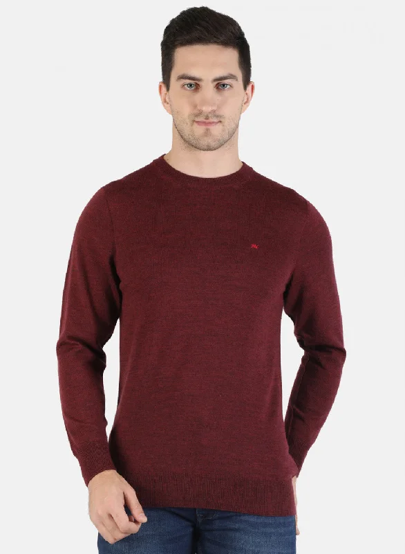 Men Purple Solid Pullover