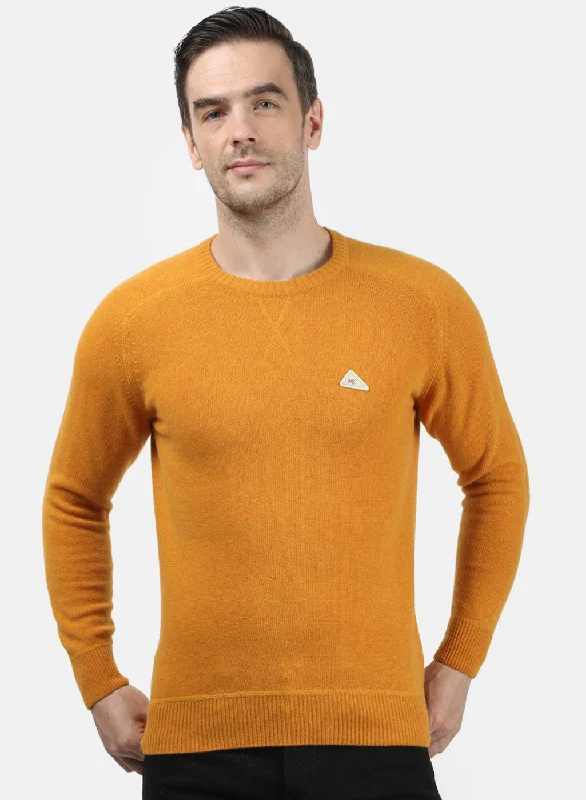 Men Yellow Solid Pullover