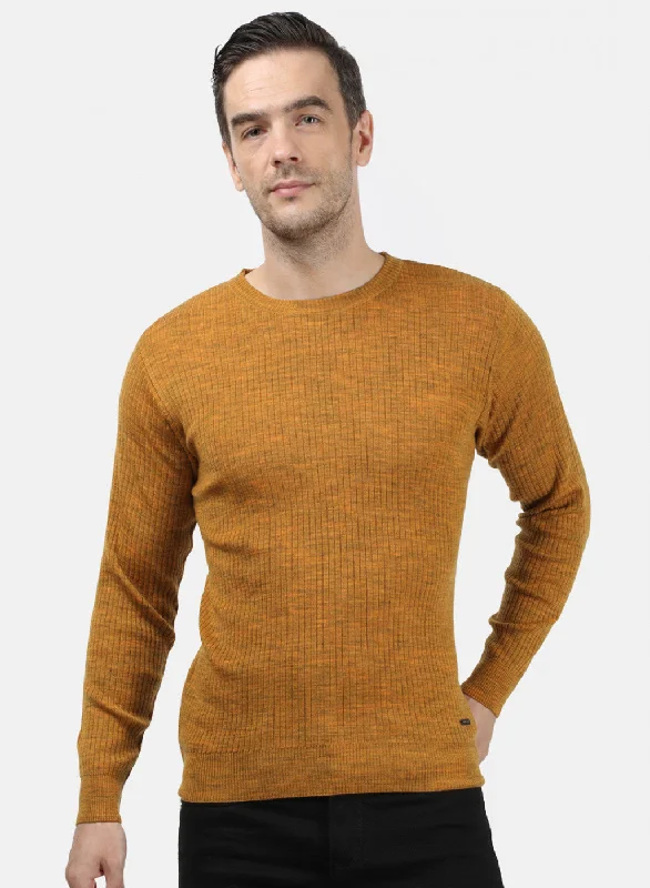 Men Yellow Solid Pullover