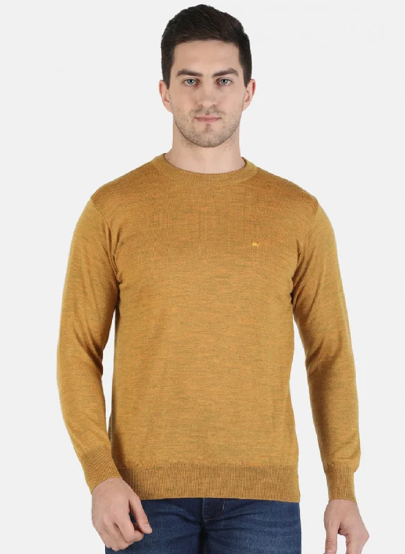 Men Yellow Solid Pullover