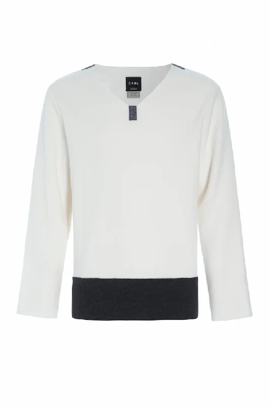 ONE SIZE BLOUSE MEN - 1013C - OFF WHITE/SOFT BLACK