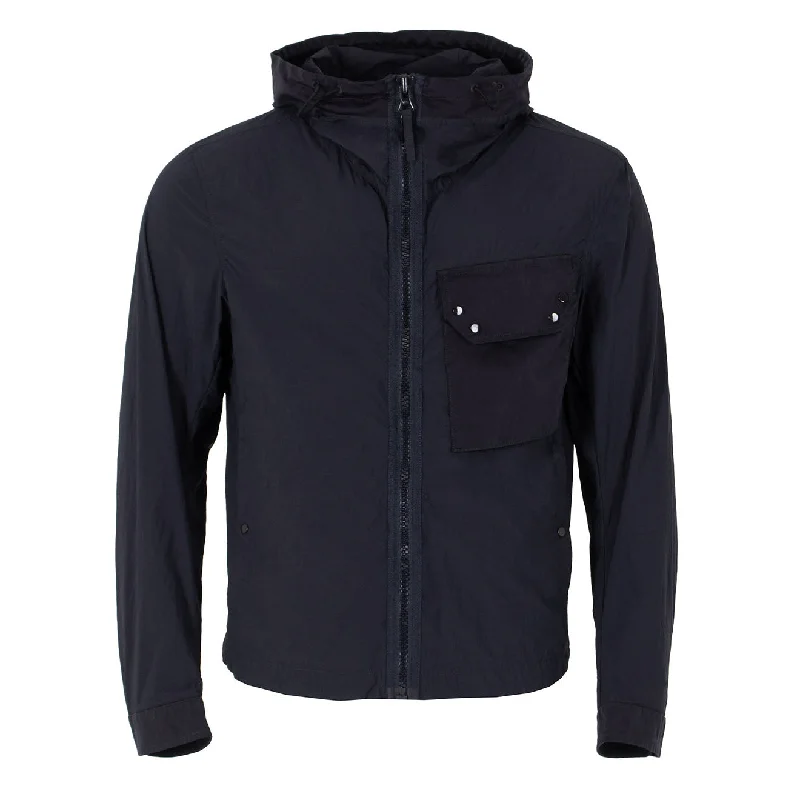 Ten C Lightweight Hooded Jacket Blue